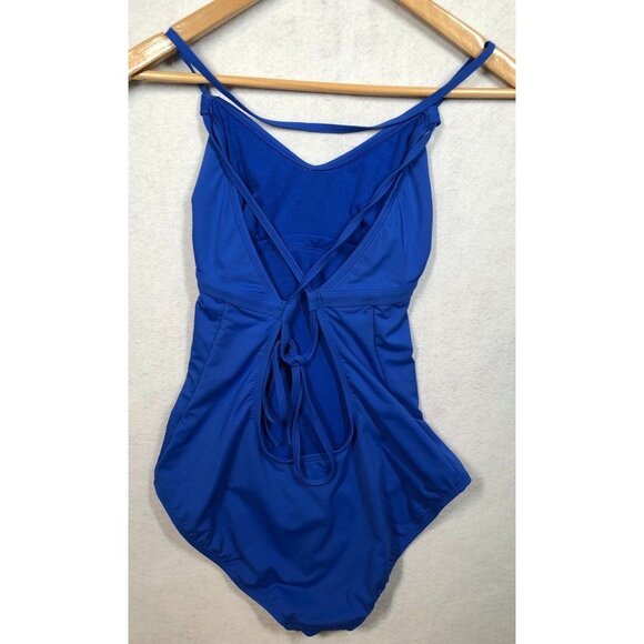 Athleta One Piece Swimsuit 439092 Royal Blue Strappy Athletic Women's Medium M - Picture 2 of 10